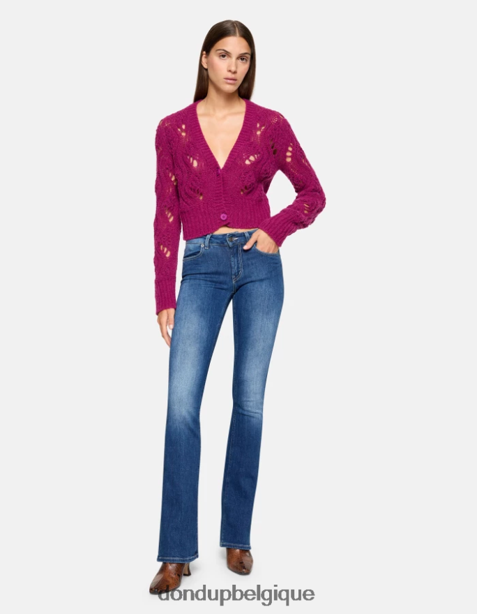 femmes vêtements DONDUP bleu jean bootcut lola en denim stretch 8826D041