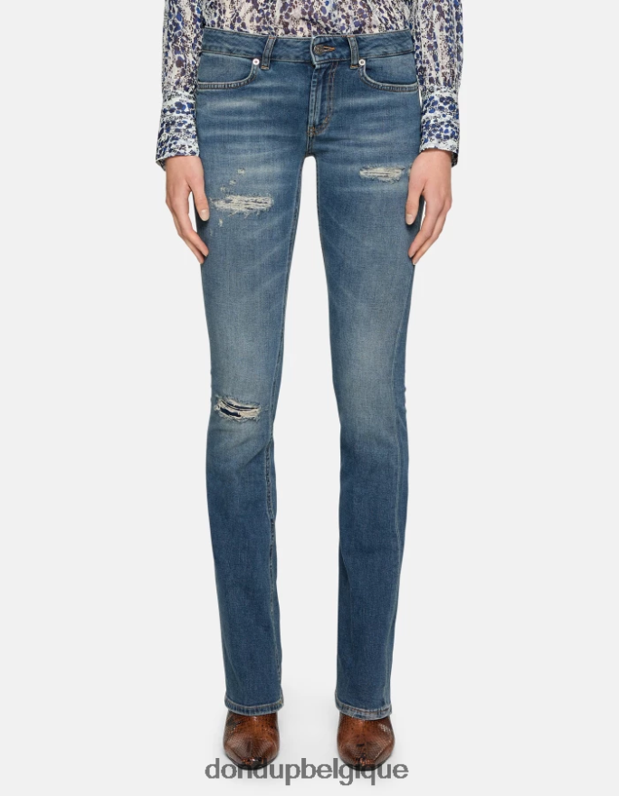 femmes vêtements DONDUP bleu jean bootcut lola en denim stretch 8826D043