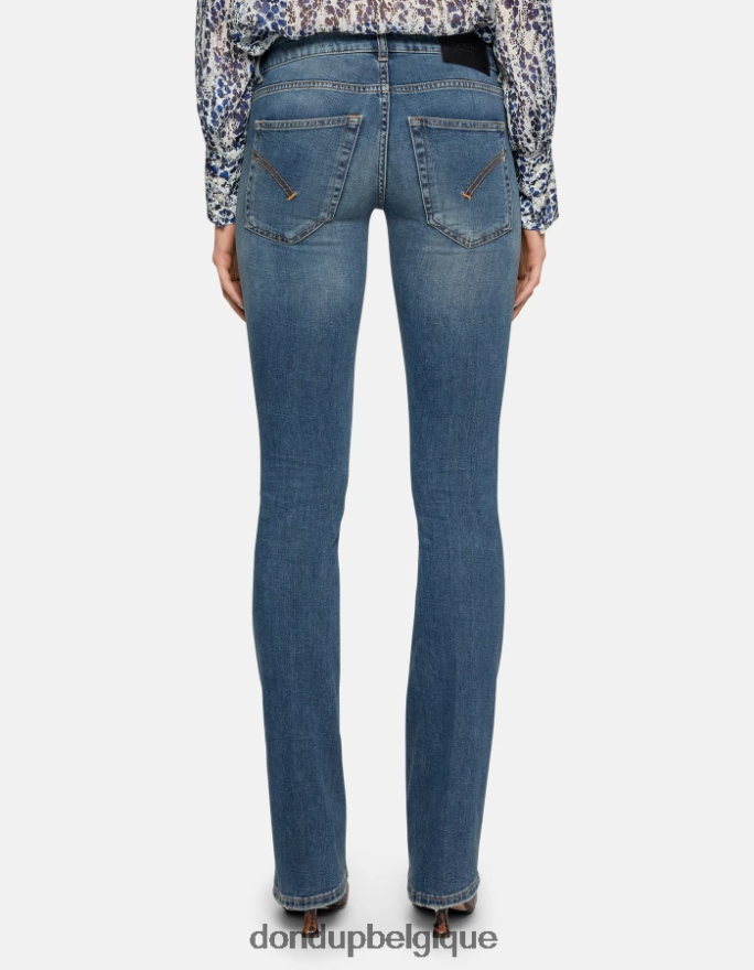 femmes vêtements DONDUP bleu jean bootcut lola en denim stretch 8826D043