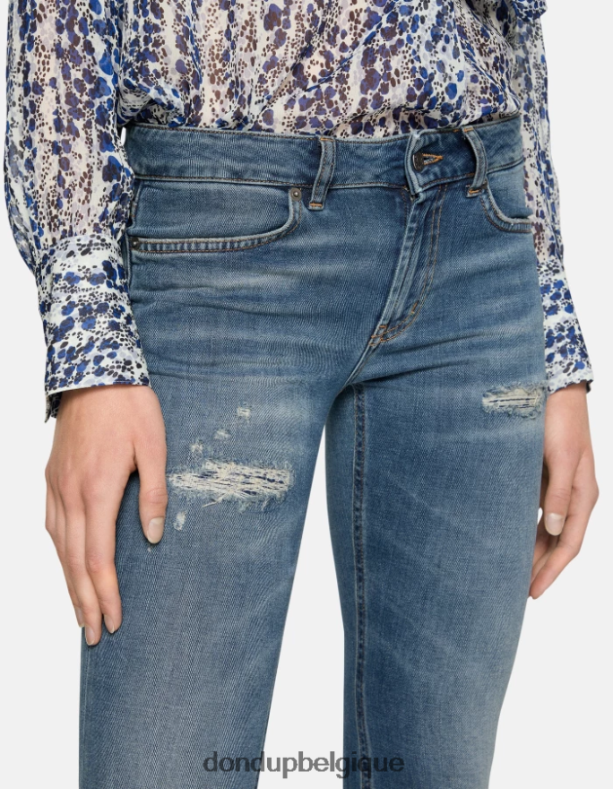 femmes vêtements DONDUP bleu jean bootcut lola en denim stretch 8826D043