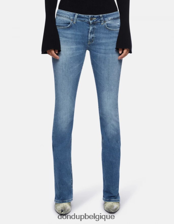 femmes vêtements DONDUP bleu jean bootcut lola en denim stretch 8826D097