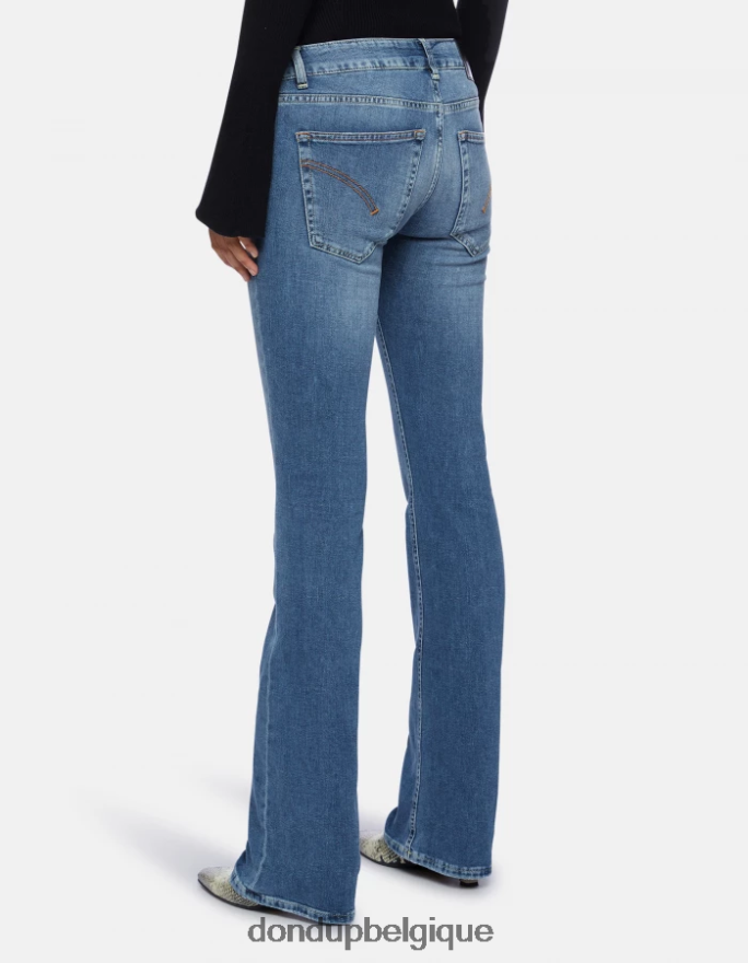 femmes vêtements DONDUP bleu jean bootcut lola en denim stretch 8826D097