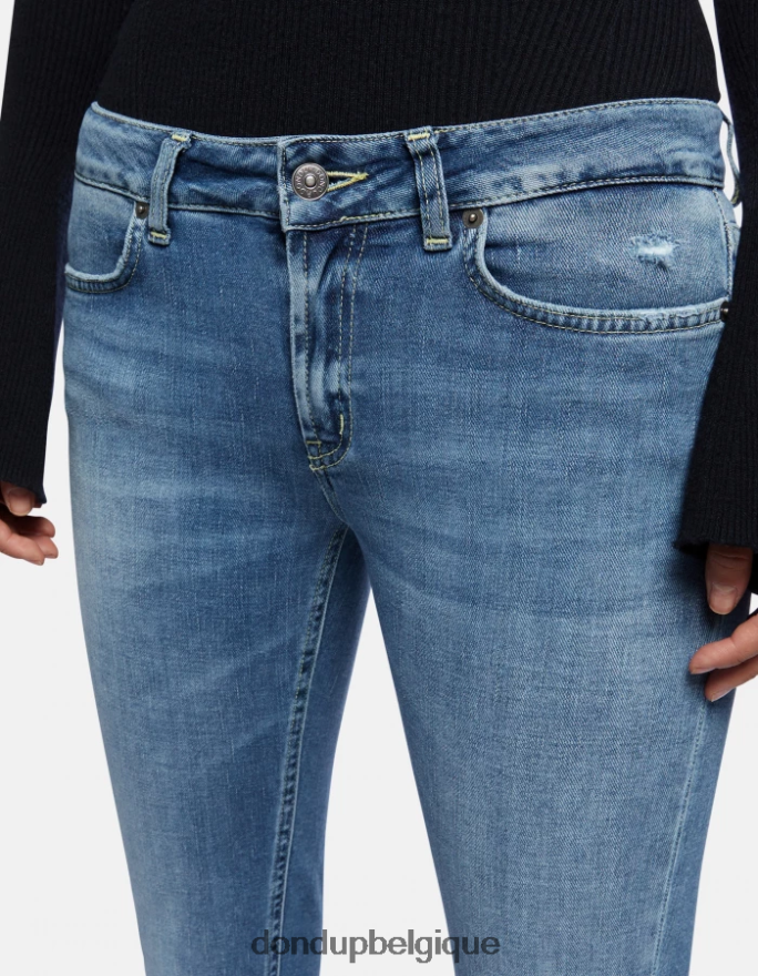 femmes vêtements DONDUP bleu jean bootcut lola en denim stretch 8826D097