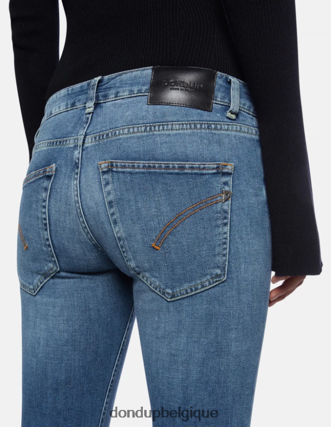 femmes vêtements DONDUP bleu jean bootcut lola en denim stretch 8826D097