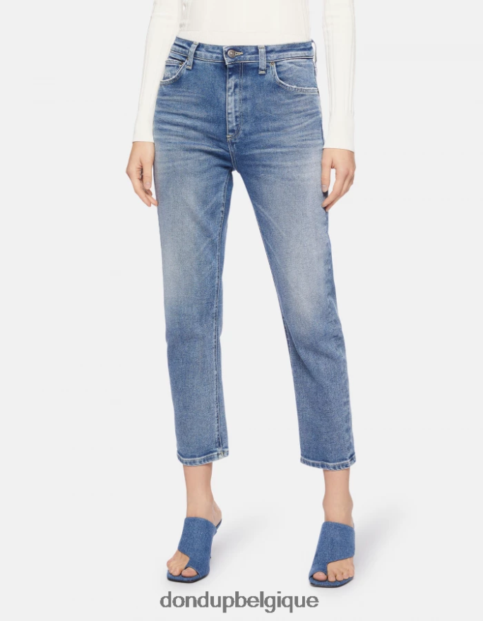 femmes vêtements DONDUP bleu jean coupe classique en denim stretch cindy 8826D055