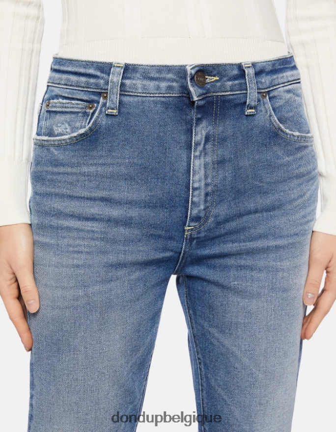 femmes vêtements DONDUP bleu jean coupe classique en denim stretch cindy 8826D055