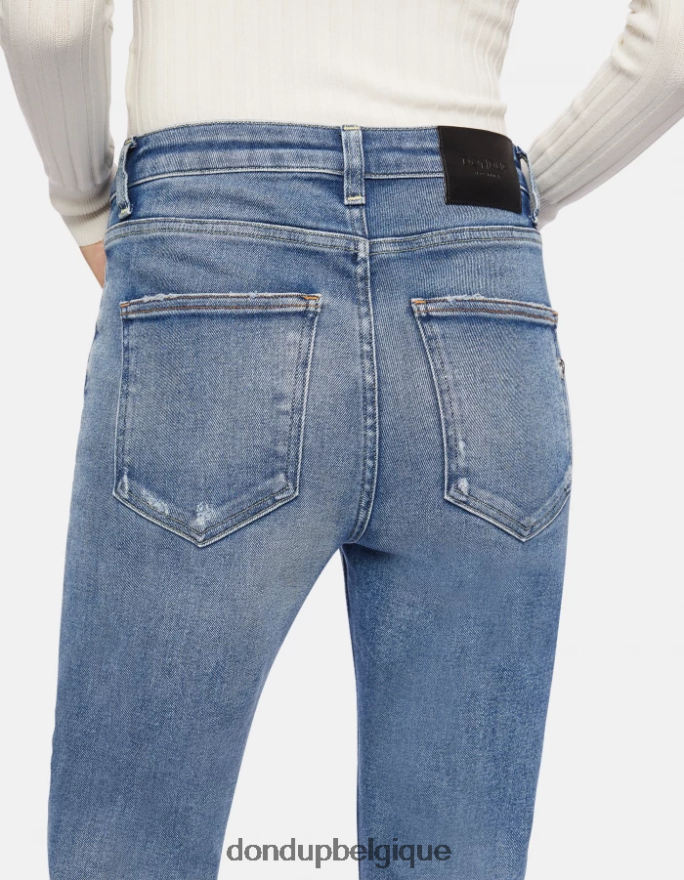 femmes vêtements DONDUP bleu jean coupe classique en denim stretch cindy 8826D055