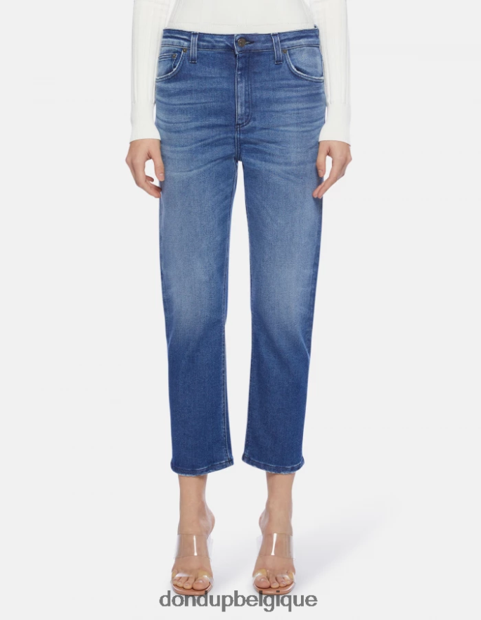 femmes vêtements DONDUP bleu jean coupe classique en denim stretch cindy 8826D061