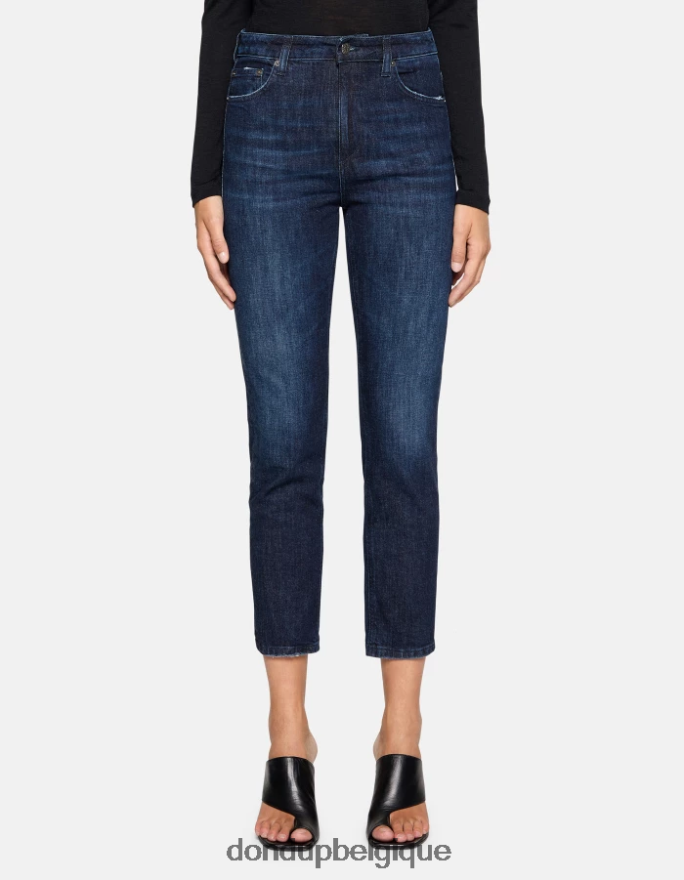 femmes vêtements DONDUP bleu jean coupe classique en denim stretch cindy 8826D09