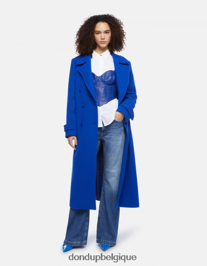 femmes vêtements DONDUP bleu jean en denim rigide coupe bootcut olivia 8826D094