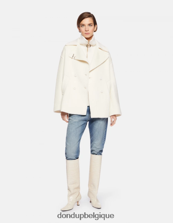 femmes vêtements DONDUP bleu jean en denim rigide coupe carotte mila 8826D087