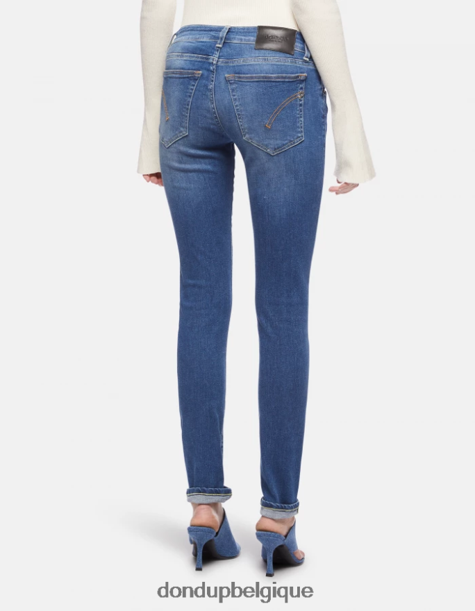 femmes vêtements DONDUP bleu jean gaia en denim stretch super skinny 8826D048