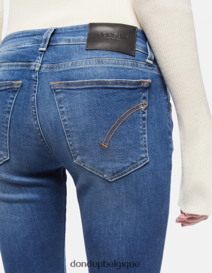 femmes vêtements DONDUP bleu jean gaia en denim stretch super skinny 8826D048