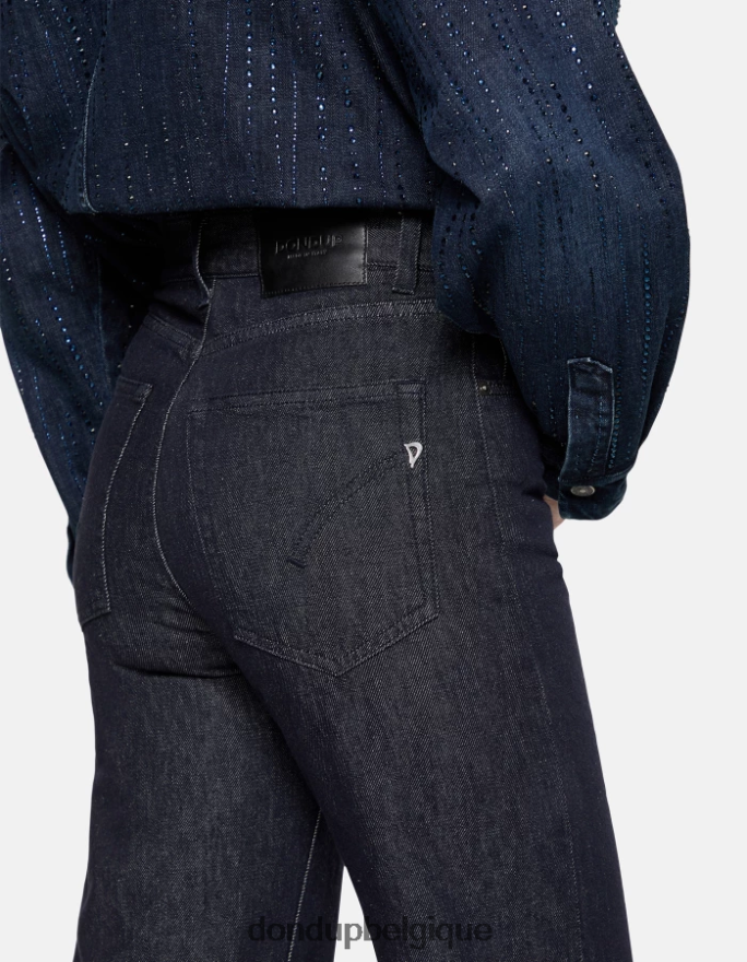 femmes vêtements DONDUP bleu jean large en denim rigide ambre 8826D059