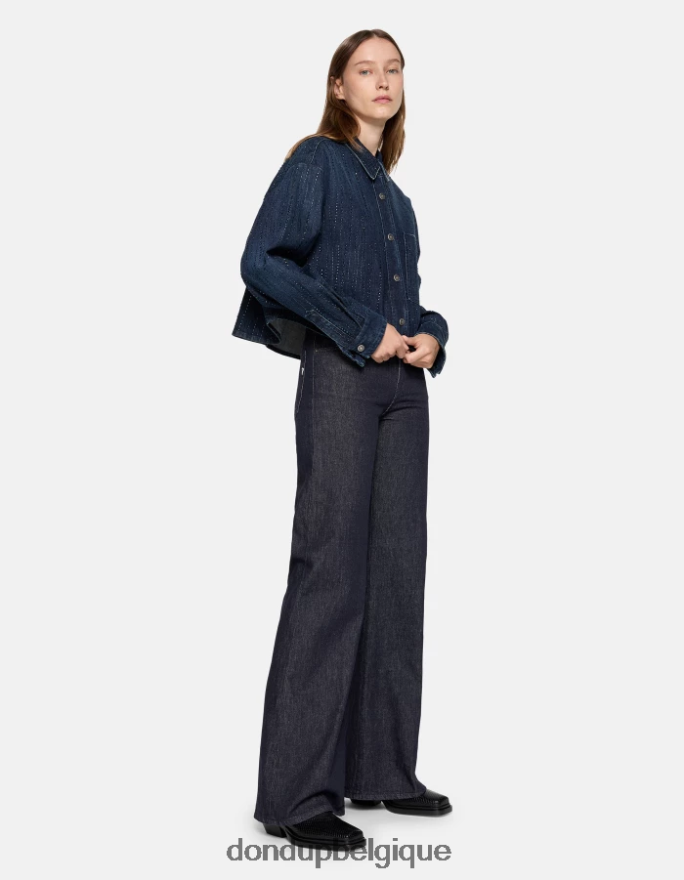 femmes vêtements DONDUP bleu jean large en denim rigide ambre 8826D059