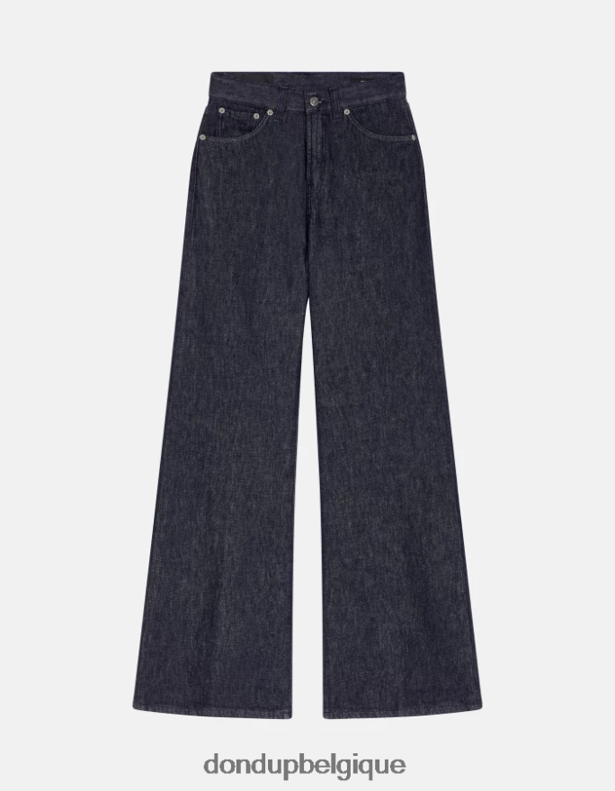 femmes vêtements DONDUP bleu jean large en denim rigide ambre 8826D059