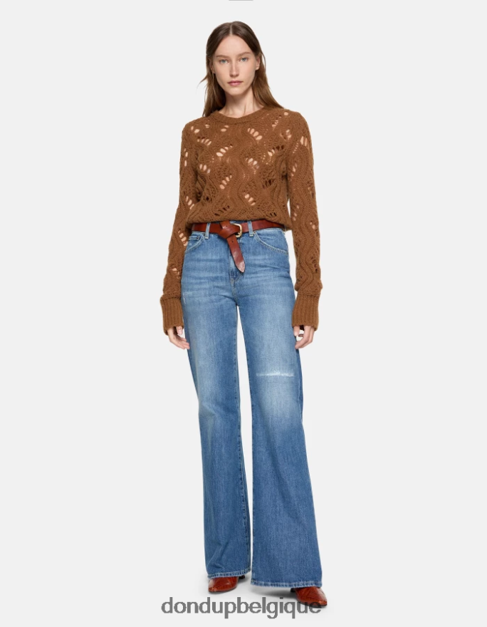 femmes vêtements DONDUP bleu jean large en denim rigide ambre 8826D069