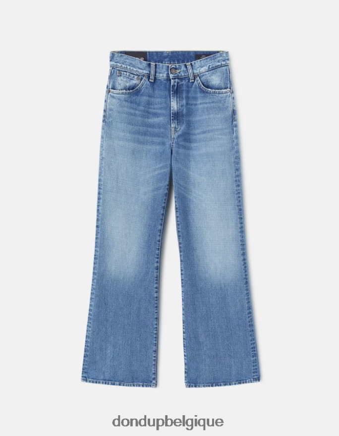femmes vêtements DONDUP bleu jean large en denim rigide ambre 8826D096