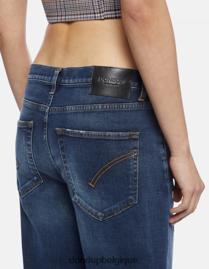 femmes vêtements DONDUP bleu jean large en denim stretch Jacklyn 8826D0100