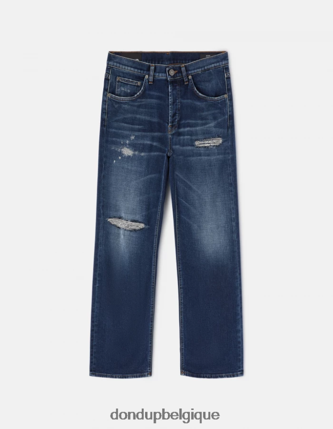 femmes vêtements DONDUP bleu jean large en denim stretch Jacklyn 8826D0100