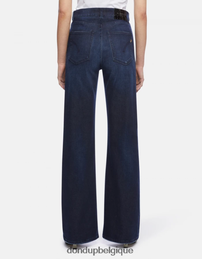 femmes vêtements DONDUP bleu jean large en denim stretch ambre 8826D0101