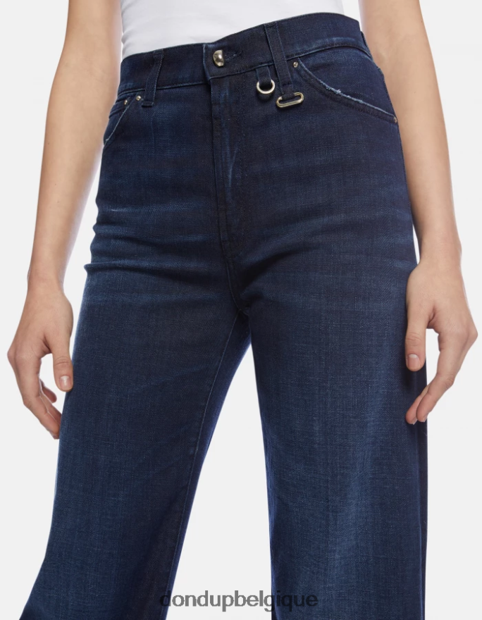 femmes vêtements DONDUP bleu jean large en denim stretch ambre 8826D0101