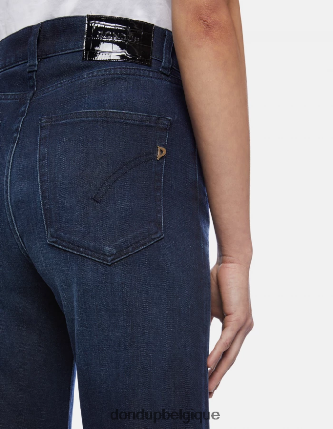 femmes vêtements DONDUP bleu jean large en denim stretch ambre 8826D0101