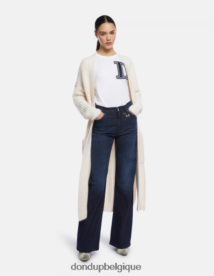 femmes vêtements DONDUP bleu jean large en denim stretch ambre 8826D0101