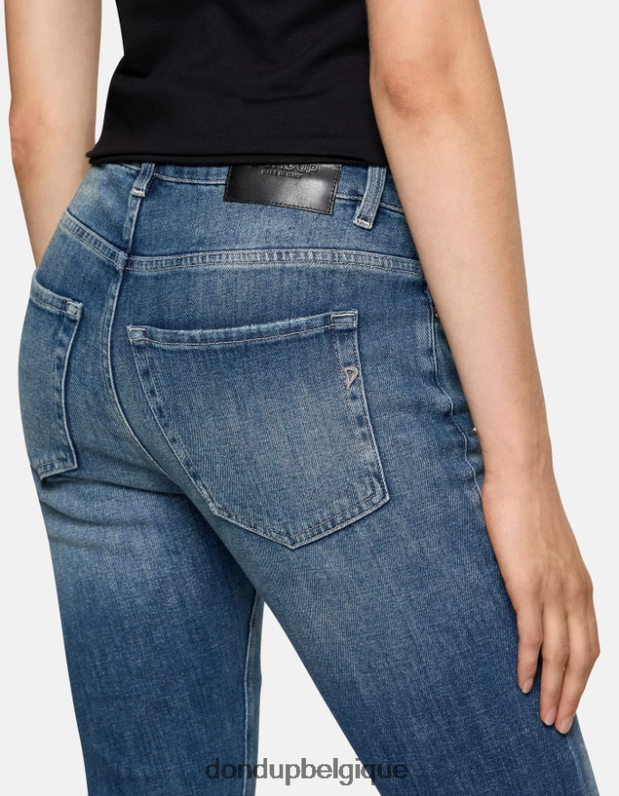 femmes vêtements DONDUP bleu jean mila en denim stretch coupe carotte 8826D027