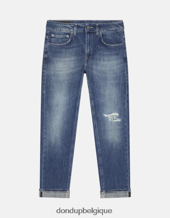 femmes vêtements DONDUP bleu jean mila en denim stretch coupe carotte 8826D027