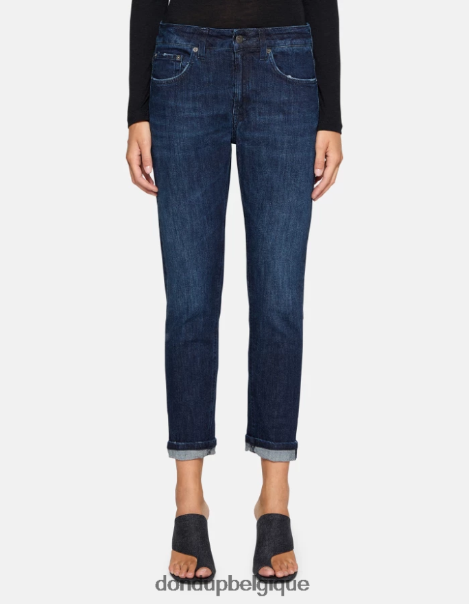 femmes vêtements DONDUP bleu jean mila en denim stretch coupe carotte 8826D05