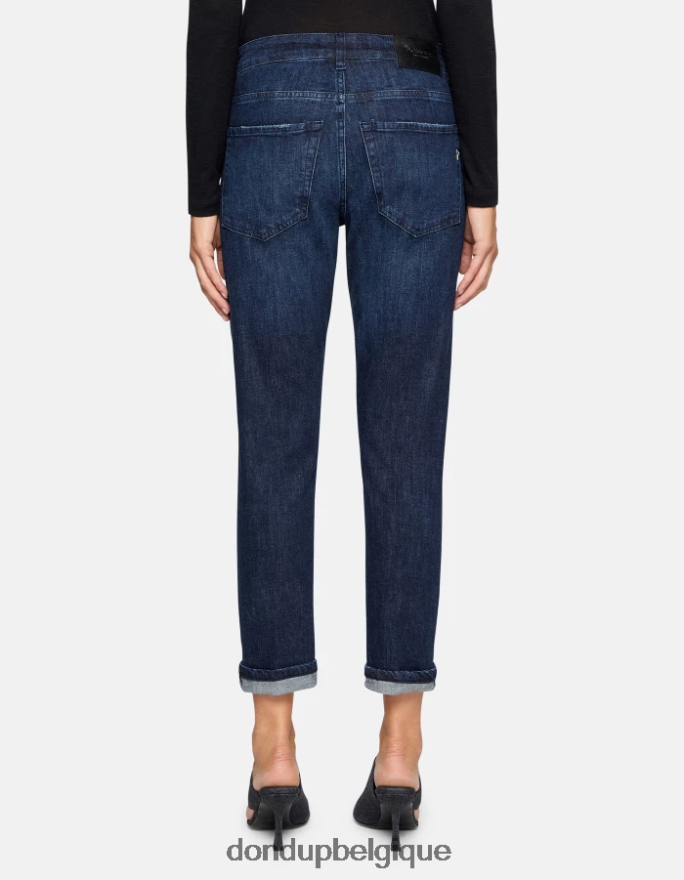 femmes vêtements DONDUP bleu jean mila en denim stretch coupe carotte 8826D05