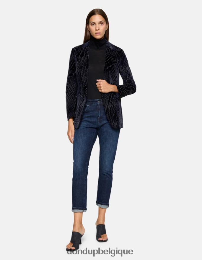 femmes vêtements DONDUP bleu jean mila en denim stretch coupe carotte 8826D05