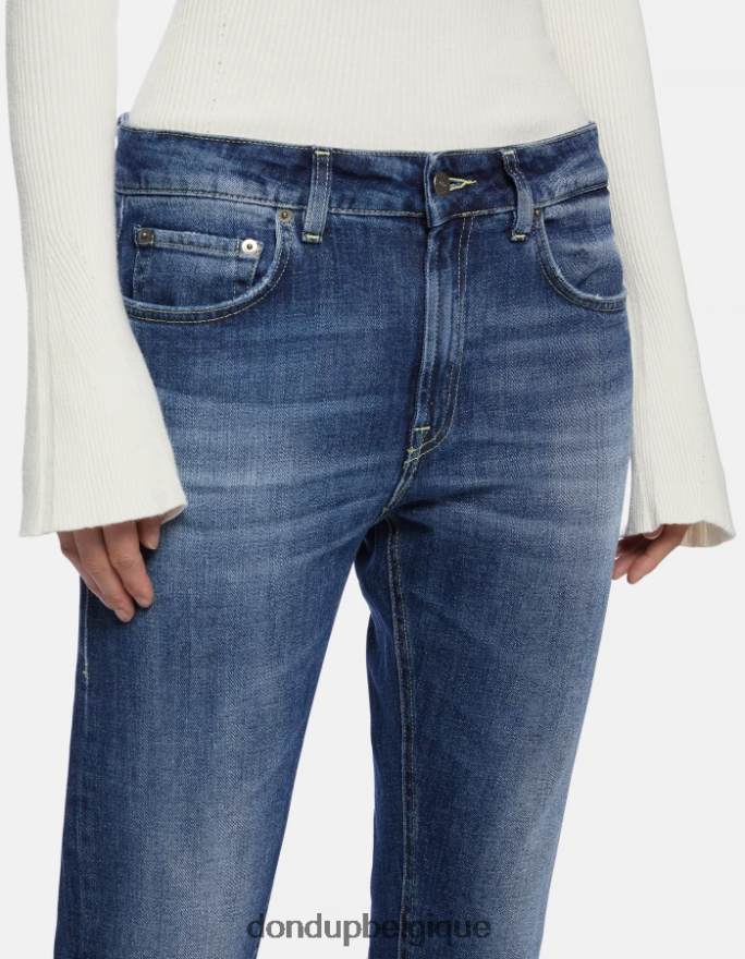 femmes vêtements DONDUP bleu jean mila en denim stretch coupe carotte 8826D065