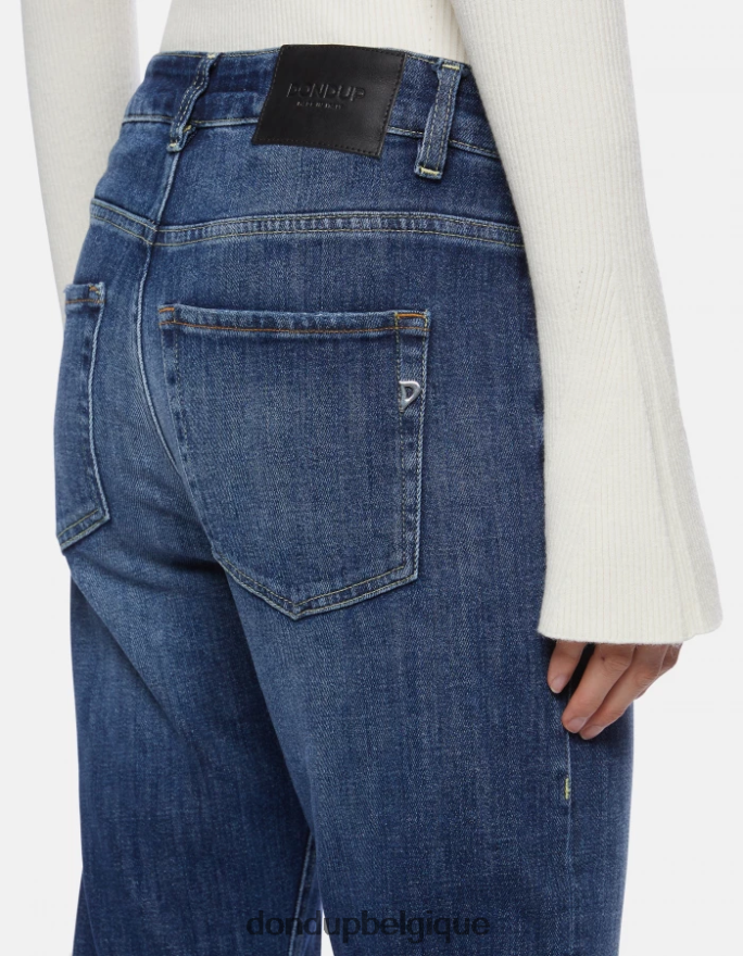 femmes vêtements DONDUP bleu jean mila en denim stretch coupe carotte 8826D065