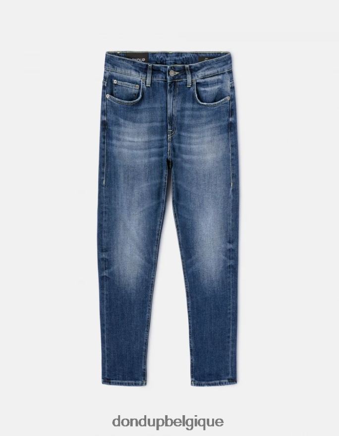 femmes vêtements DONDUP bleu jean mila en denim stretch coupe carotte 8826D065