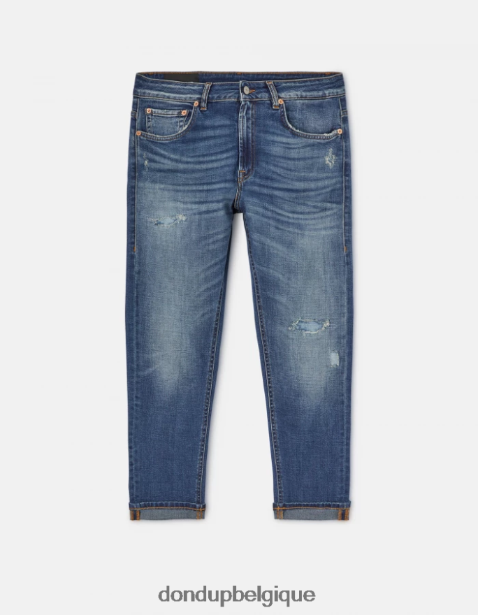 femmes vêtements DONDUP bleu jean mila en denim stretch coupe carotte 8826D076