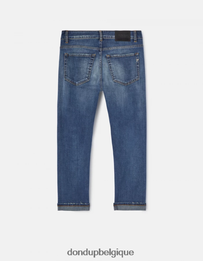 femmes vêtements DONDUP bleu jean mila en denim stretch coupe carotte 8826D076