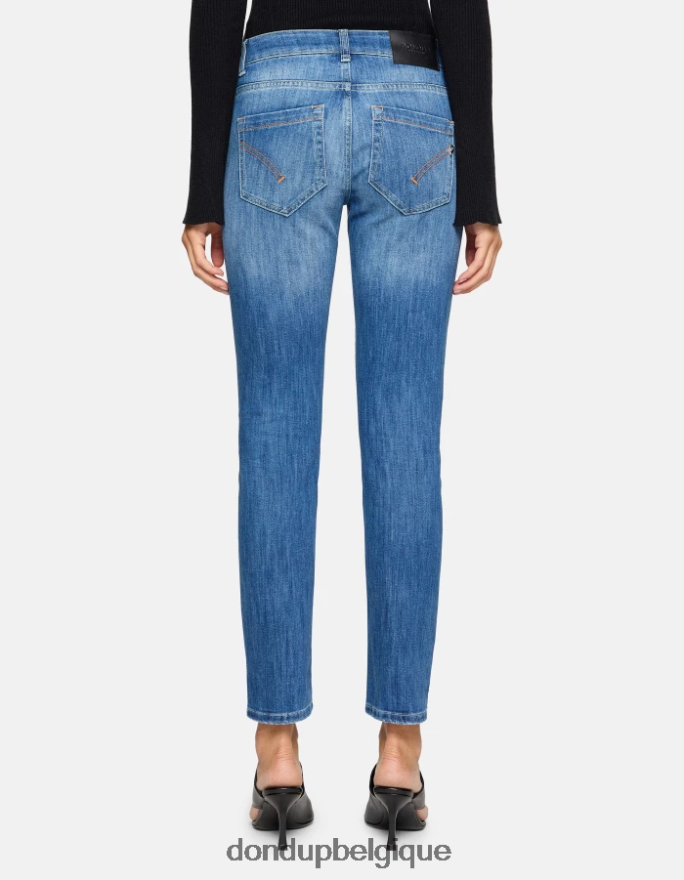 femmes vêtements DONDUP bleu jean monroe skinny en denim stretch 8826D037