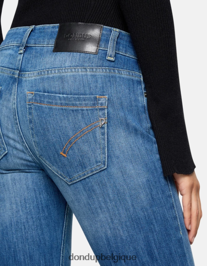 femmes vêtements DONDUP bleu jean monroe skinny en denim stretch 8826D037
