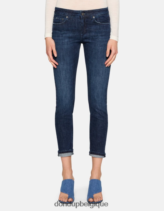 femmes vêtements DONDUP bleu jean monroe skinny en denim stretch 8826D066