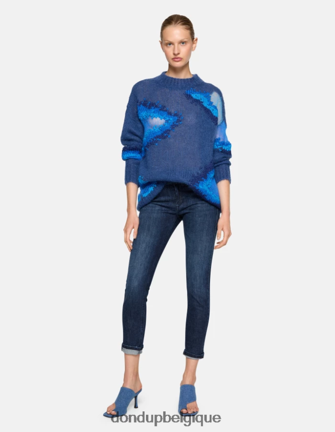 femmes vêtements DONDUP bleu jean monroe skinny en denim stretch 8826D066