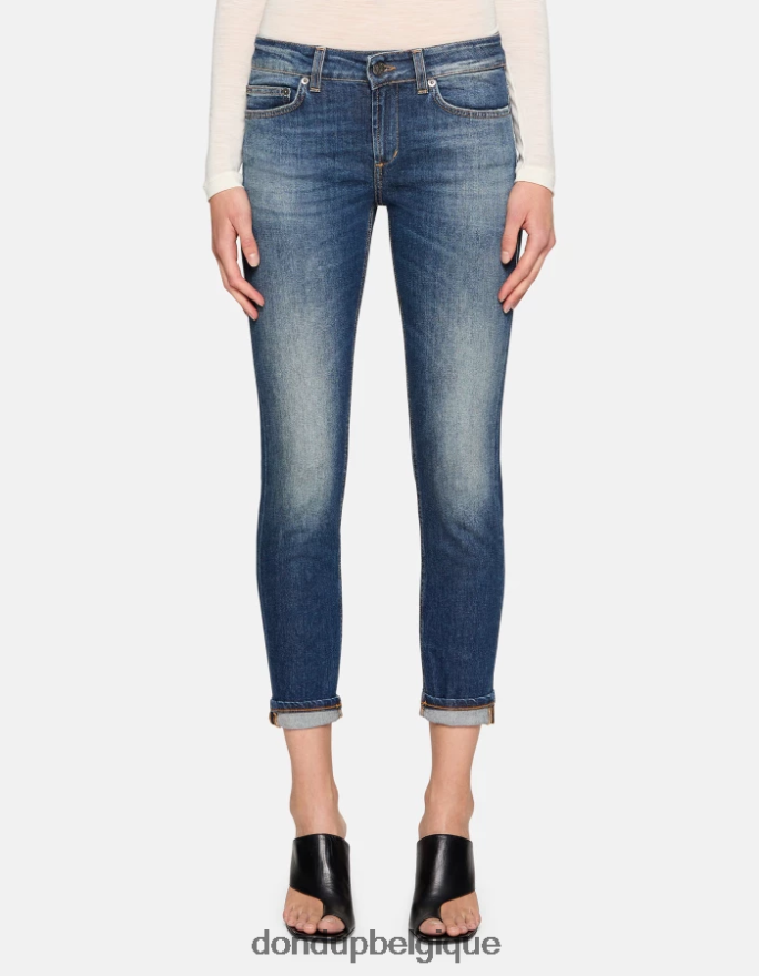 femmes vêtements DONDUP bleu jean monroe skinny en denim stretch 8826D077