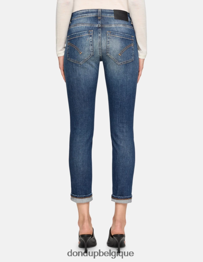 femmes vêtements DONDUP bleu jean monroe skinny en denim stretch 8826D077