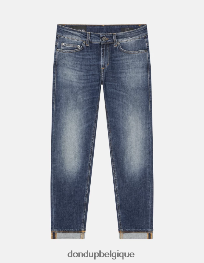 femmes vêtements DONDUP bleu jean monroe skinny en denim stretch 8826D077