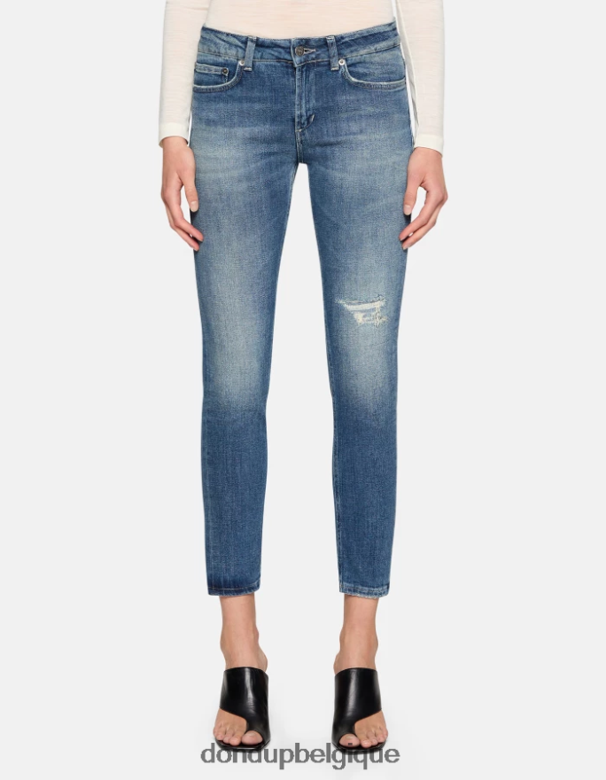 femmes vêtements DONDUP bleu jean monroe skinny en denim stretch 8826D086