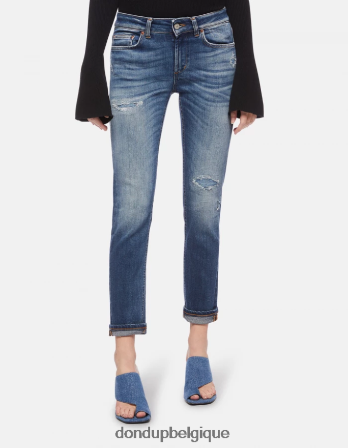 femmes vêtements DONDUP bleu jean monroe skinny en denim stretch 8826D095