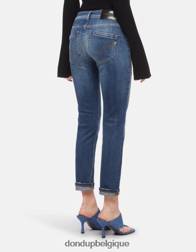 femmes vêtements DONDUP bleu jean monroe skinny en denim stretch 8826D095