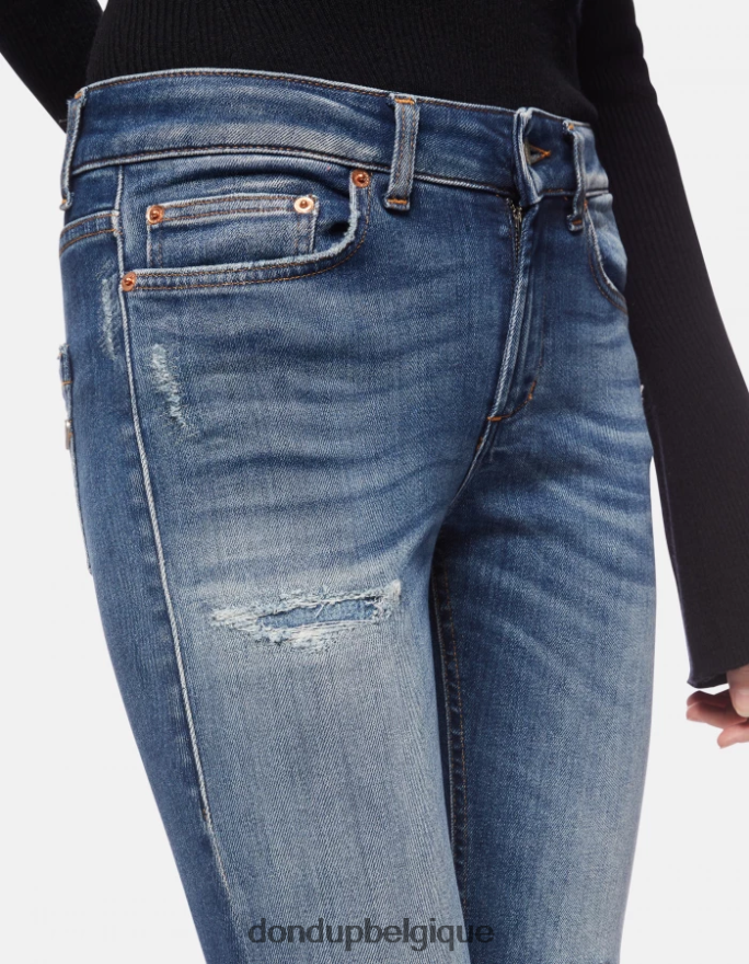 femmes vêtements DONDUP bleu jean monroe skinny en denim stretch 8826D095