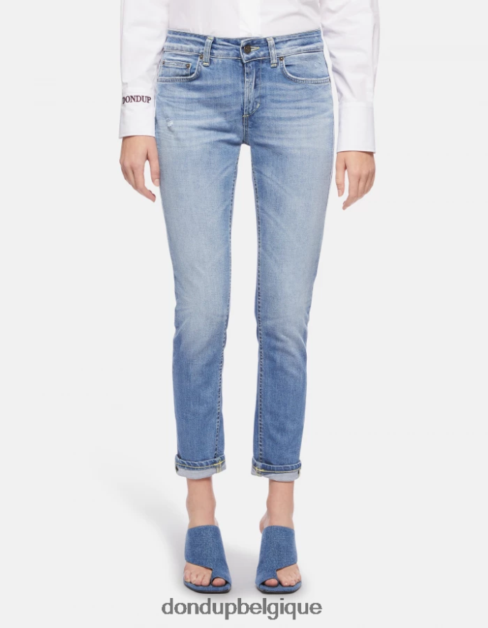 femmes vêtements DONDUP bleu jean monroe skinny en denim stretch 8826D099